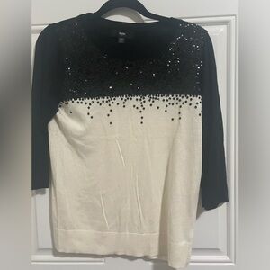Mossimo color block sequined short sleeve sweater Size M